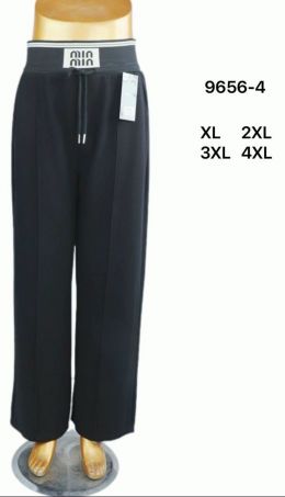 купить 9656-4 * черные женские брюки (рубчик, 4 ед. размеры полубатал: XL. 2XL. 3XL. 4XL) выдача на следующий день оптом