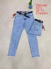 0212# голубые женские джинсы vanver (стрейч коттон, 6 ед, размеры полубатал: 28-33) выдача на следующий день фото