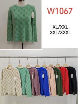 купить 1067* микс цветов женский свитер (Kiss me, 10 ед, размеры батал: XL-3XL) выдача на следующий день оптом