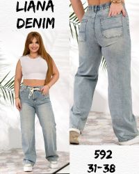 0592# голубые женские джинсы (liana, стрейч коттон, размеры батал: 31-38) выдача на следующий день фото