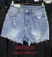 купить 0060# голубые женские джинсовые шорты (New Jeans, стрейч, 6 ед, размеры норма: 25-30) выдача на следующий день оптом