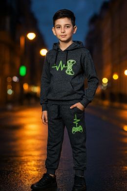 купить 7005-4 графитовый подростковый спортивный костюм (YOLA, на 8-12 лет, 5 ед. размеры подросток: 128. 134. 140. 146. 152) оптом