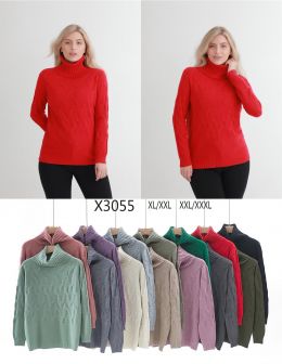 3055* микс цветов женский свитер (Kiss me, 10 ед, размеры батал: XL-3XL) выдача на следующий день фото