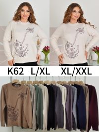 0062 # микс цветов женский свитер (Kiss me, 10 ед, размеры полубатал: L/XL-XL/2XL) выдача на следующий день фото