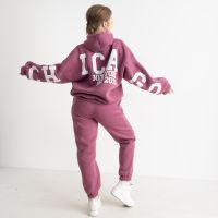 0649-17 НА ФЛИСЕ РОЗОВЫЙ 5`th Avenue спортивный костюм женский полубатальный из турецкой трёхнитки (3 ед. размеры: 48.50.52) фото