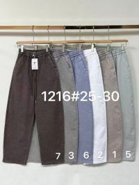 купить 1216 # выбор цвета женские брюки (Fudeyan, 6 ед, размеры норма: 25-30) выдача на следующий день оптом