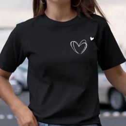20106-1 черная женская футболка (принт, 5 ед. размеры норма: S. M. L. XL. 2XL) фото