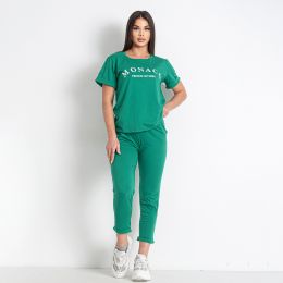 купить оптом джинсы 0157-7 зеленый женский спортивный костюм (футболка + штаны) (5'TH AVENUE, 3 ед. размеры норма: 42. 44. 46) недорого