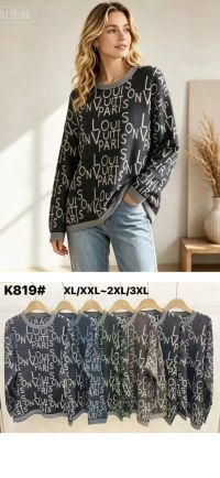 0819 # микс цветов женский свитер (Kiss me, 10 ед, размеры полубатал: XL/3XL) выдача на следующий день фото