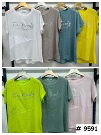 9591# выбор цвета женская футболка (лён, 4 ед, размеры батал: 3XL-6XL) выдача на следующий день фото