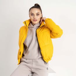 купить оптом джинсы 2810-83 куртка женская жёлтая из экокожи на синтепоне (MISS DIVA, 3 ед. размеры: L. XL. 2XL) недорого