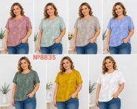 8835 # выбор цвета женская трикотажная футболка (4 ед, размеры батал: 3XL-6XL) выдача на следующий день фото
