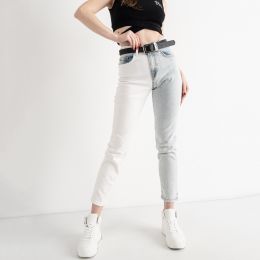 2599-1 двухцветные женские джинсы с дефектом выгорания цвета (смотрите фото, Angelina Mara, стрейчевые, 6 ед. размеры норма: 26. фото