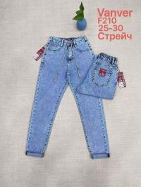 0210# голубые женские джинсы vanver (стрейч коттон, 6 ед, размеры норма: 25-30) выдача на следующий день фото