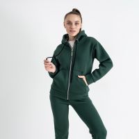 0637-70  зеленый женский спортивный костюм ( 5`th Avenue ,с капюшоном, турецкая трехнитка, флис, 3 ед, размеры норма: 42. 44. 46 фото