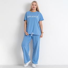 0187-42 голубой женский спортивный костюм (футболка + штаны) (5'TH AVENUE, 3 ед. размеры батал: 48. 50. 52) фото