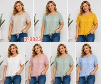 8823 # выбор цвета женская трикотажная футболка (4 ед, размеры батал: 2XL-5XL) выдача на следующий день фото