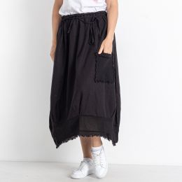 15353-1* черная женская юбка (коттон, 4 ед. размеры батал: 3XL. 4XL. 5XL. 6XL) выдача на следующий день фото