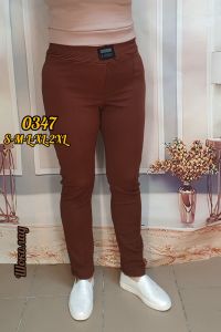 0347-9 * коричневые женские штаны (стрейч-креп, 5 ед. размеры норма: S. M. L. XL. 2XL) выдача на следующий день фото