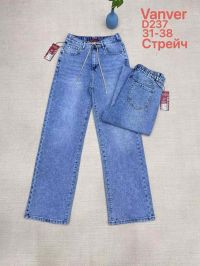 0237# голубые женские джинсы vanver (стрейч коттон, 6 ед, размеры батал: 31-38) выдача на следующий день фото