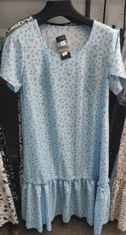 0974-4 * голубое женское платье (софт, 4 ед. размеры полубатал: L. XL. 2XL. 3XL) выдача на следующий день фото
