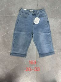 купить 0163# голубые женские джинсовые шорты (New Jeans, стрейч, 6 ед, размеры полубатал: 28-33) выдача на следующий день оптом