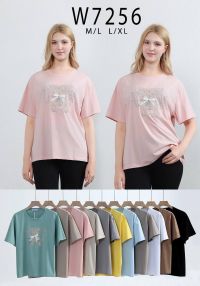 7256 # микс цветов женская футболка (10 ед, размеры норма: M-XL) выдача на следующий день фото