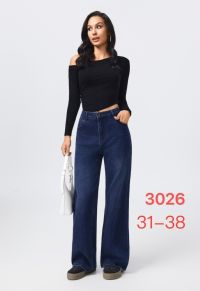 3026 # синие женские джинсы (New Jeans, стрейч коттон, 6 ед, размеры батал: 31-38) выдача на следующий день фото