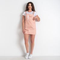 купить 12555-6 пудровый женский комплект (сарафан + футболка) (XINYUE, коттон, 3 ед. размеры норма: M. L. XL) оптом