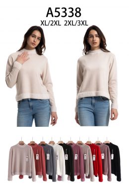5338* микс цветов женский свитер (Kiss me, 10 ед, размеры полубатал: XL-3XL) выдача на следующий день фото