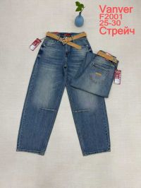 2001# синие женские джинсы vanver (стрейч коттон, 6 ед, размеры норма: 25-30) выдача на следующий день фото