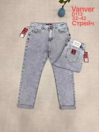 0113# серые женские джинсы vanver (стрейч коттон, 6 ед, размеры батал: 32-42) выдача на следующий день фото