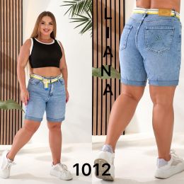 купить 1012 # голубые женские джинсовые шорты (стрейч, 6 ед. размеры полубатал: 28. 29. 30. 31. 32. 33) выдача на следующий день        оптом