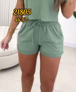 купить 21805-7 * светло-зеленые женские шорты (турецкая двунитка, 5 ед. размеры норма: 44. 46. 48. 50. 52) выдача на следующий день     оптом
