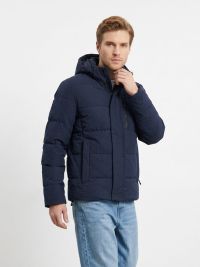 2374-2 синяя мужская куртка (синтепон, с капюшоном, 5ед, размеры норма: 48, 50, 52, 54, 56) фото