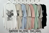 6100# микс цветов женская футболка (Kiss me, 10 ед, размеры батал: 2XL-4XL) выдача на следующий день фото