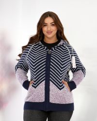5488 * микс цветов женский кардиган (тонкая альпака, с капюшоном, 5ед, универсальный размер батал: 54) выдача на следующий день фото