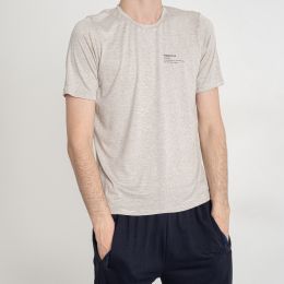 8625-63 серо-бежевая мужская футболка (SARA, 4 ед. размеры полубатал: 48. 50. 52. 54) фото