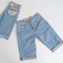 купить оптом джинсы 7920-42 голубые мужские шорты (7 ед. коттон, размеры: 29. 30. 31. 32. 32. 34. 36) маломерят на два размера  недорого