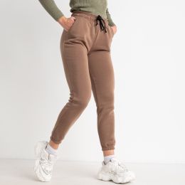 1433-117 НА ФЛИСЕ YOLA КОРИЧНЕВЫЕ спортивные штаны женские (4 ед. размеры: S.M.L.XL) фото