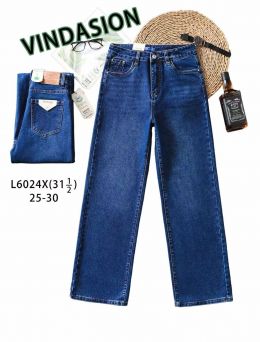 купить 6024 # синие женские джинсы (VINDASION, 6 ед. размеры норма: 25-30) выдача на следующий день                          оптом