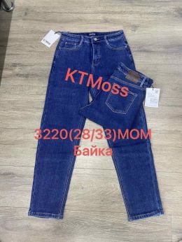 купить 3220 синие женские джинсы на байке (KT.MOSS, MOM, стрейч-коттон, 6 ед. размеры полубатал: 28. 29. 30, 31, 32, 33) оптом