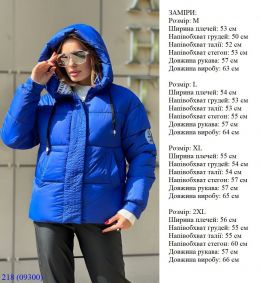 купить 0218-2 * синяя женская куртка, еврозима (4 ед, размеры норма: M-L-XL-2XL) выдача на следующий день оптом