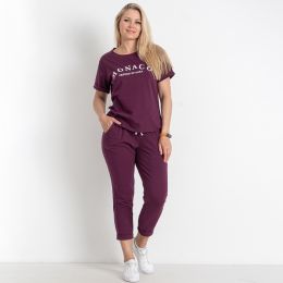 0167-24 фиолетовый женский спортивный костюм (футболка + штаны) (5'TH AVENUE, 3 ед. размеры полубатал: 48. 50. 52) фото