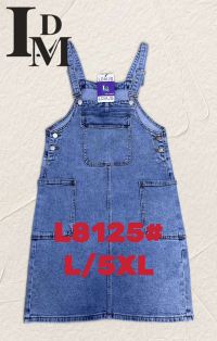 8125# голубой женский джинсовый сарафан (LDM, 6 ед, размеры батал: L-5XL) выдача на следующий день фото