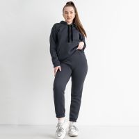 0639-9 ТЕМНО-СЕРЫЙ 5`th Avenue ПОЛУБАТАЛЬНЫЙ спортивный костюм женский из турецкой трехнитки на флисе (3 ед.размеры: 48.50.52) фото