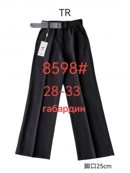 купить 8598 # черные женские брюки (FUDEYAN, габардин, 6 ед. размеры полубатал: 28. 29. 30. 31. 32. 33) выдача на следующий день оптом