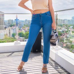 1207 весенне летние синие женские джинсы (VINDASION, стрейчевые, 6 ед. размеры батал: 31. 32. 33. 34. 36. 38) фото