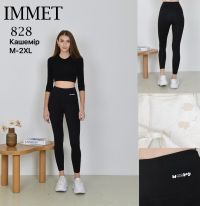 0828 # черные женские кашемировые лосины (Immet, кашемир, 4 ед, размеры норма: M-2XL) выдача на следующий день фото