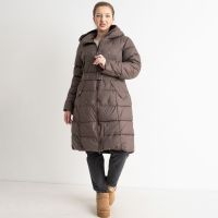 купить 8125-9* КОРИЧНЕВАЯ куртка женская полубатальная с капюшоном на синтепоне ВЫДАЧА НА СЛЕДУЮЩИЙ ДЕНЬ (5 ед. размеры: 48.50.52.54.56 оптом